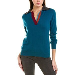 Incashmere Womens Colorblocked Cashmere Polo Shirt